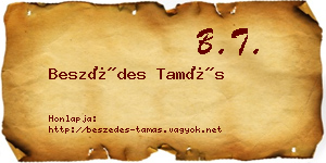 Beszédes Tamás névjegykártya